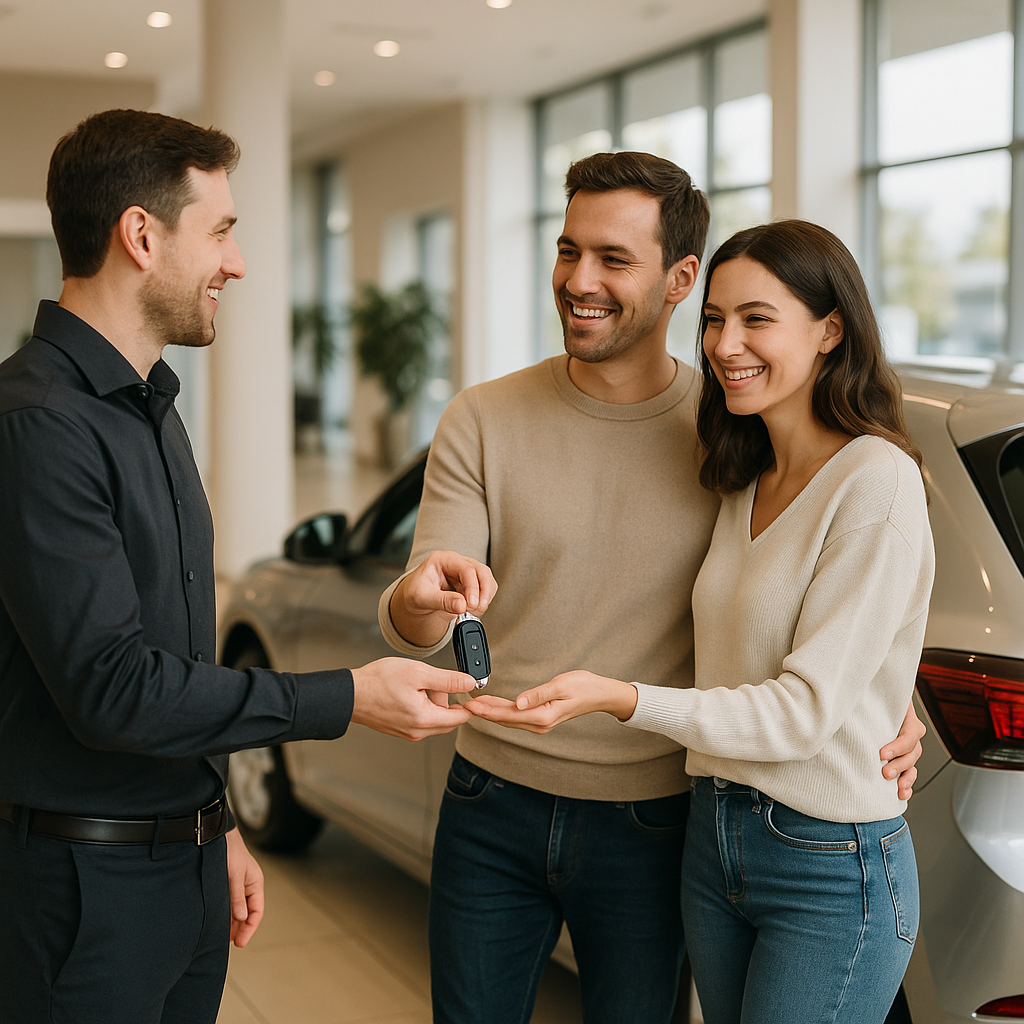Handing over the keys at Oroo Cars Chandigarh